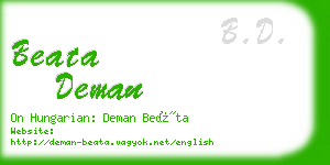beata deman business card